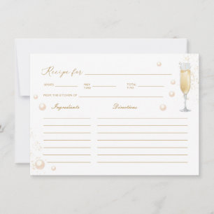 Carte de recette de fête prénuptiale Perles et Pro