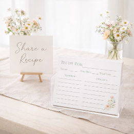 Carte de recette de fleurs sauvages pour douche de