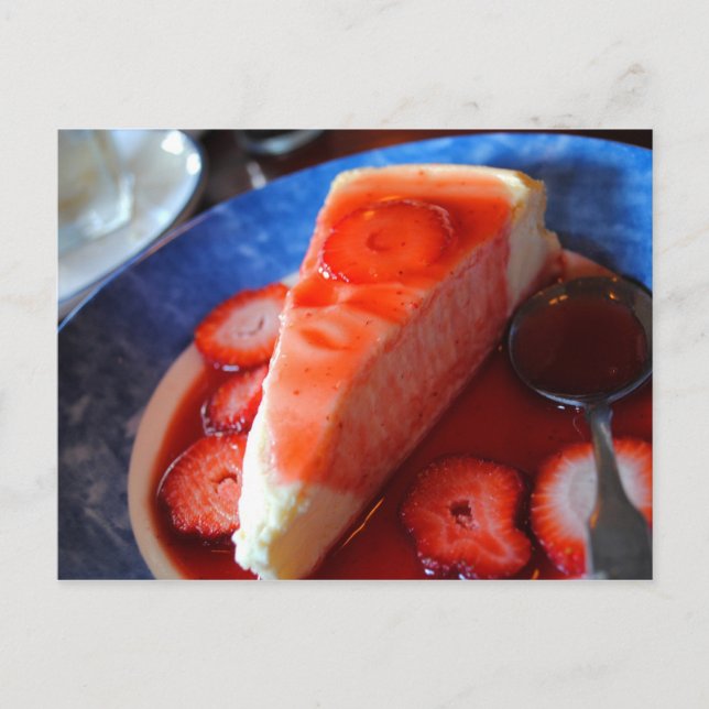 Carte de recette de gâteau au fromage à la fraise (Devant)