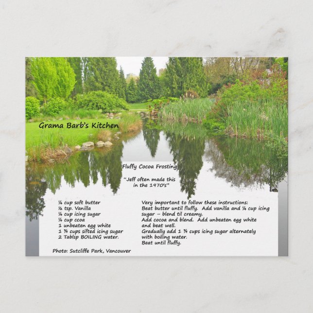 Carte de recette de glaçage au cacao moelleux (Devant)