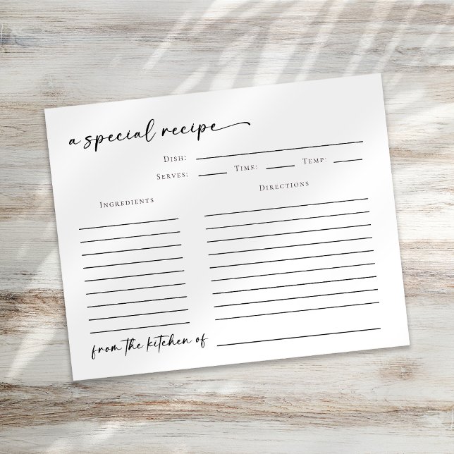 Carte de recette de la cuisine de Fête des mariées (Créateur téléchargé)