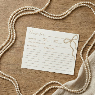 Carte de recette de la douche de mariée Nœud de Ru