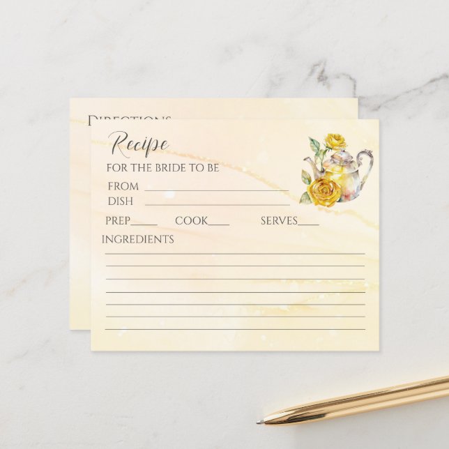 Carte de recette de la fête du thé floral (Devant/Arrière en situation)