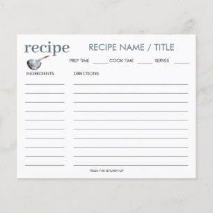 Carte de recette de la poêle Vintage d'aquarelle