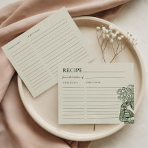 Carte de recette de mariage à dessin fait main Fra