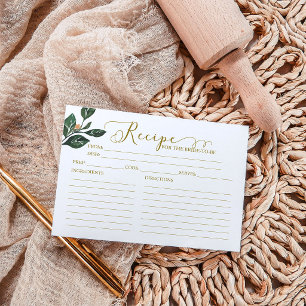 Carte de recette de mariage automnal Fleurs de pêc