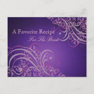 Carte de recette de mariage rose baroque exquise