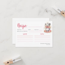 Carte de recette de mariage Roses Bol de cuisson F