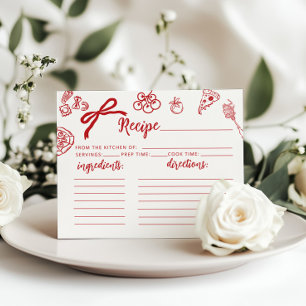 Carte de recette de mariage sur le thème italien C
