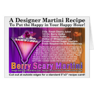 Carte de recette de Martini d'Halloween Berry Scar
