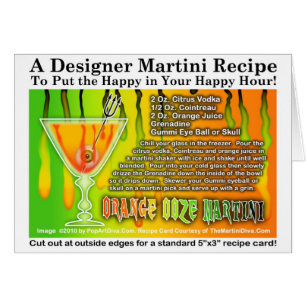 Carte de recette de Martini Halloween Orange Ooze
