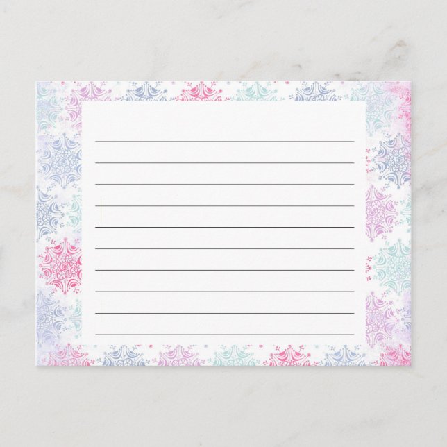 Carte de recette de Noël recouverte de flocon de n (Devant)