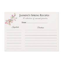Carte de recette de printemps Floral Cuisine saiso