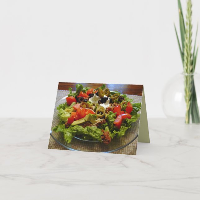 Carte de recette de salade Taco saine (Devant)