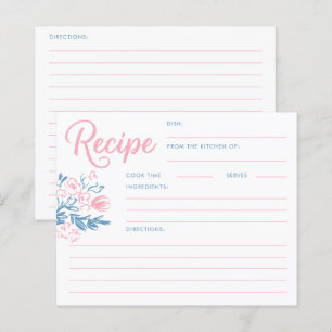 Carte de recette de salle de bain de mariage bleu
