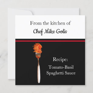 Carte de recette de sauce tomate aux spaghetti sur