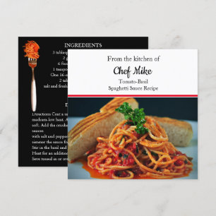 Carte de recette de sauce tomate personnalisée