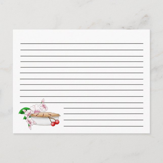 Carte de recette de tarte cerise (Devant)