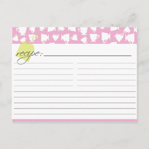 Carte de recette de thé nuptiale