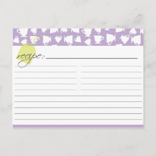 Carte de recette de thé nuptiale