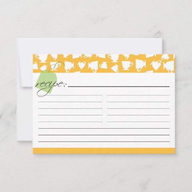 Carte de recette de thé nuptiale - Orange (Devant)