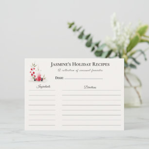 Carte de recette de vacances – Fleurs hivernales p