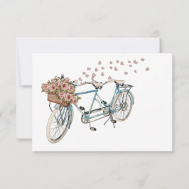 carte de recette de vélo en tandem aquarelle