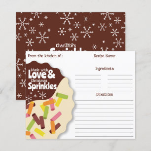Carte de recette d'échange de biscuits de fêtes