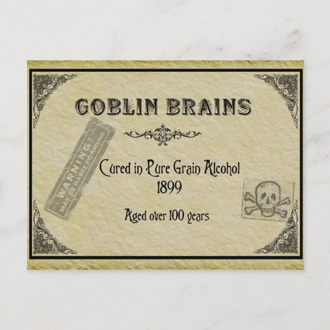 Carte de recette des cerveaux de Goblin (Devant)