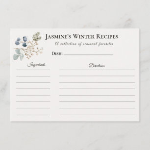 Carte de recette d'hiver – Papeterie de cuisine