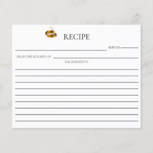 Carte de recette double face pour enterrement de v