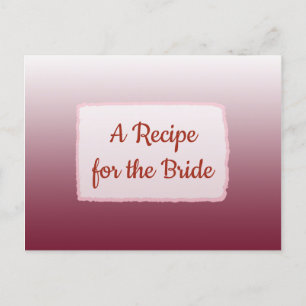 Carte de recette du mariage de dégradé de Bourgogn