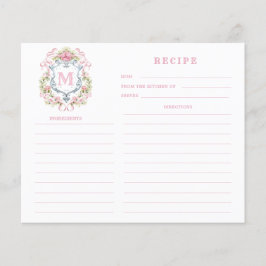 Carte de recette du Monogramme de la crête florale