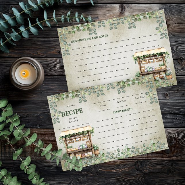 Carte de recette du stand de la ferme du marché de (Farmer's Market Farm Stand Recipe Card - Print | Digital Download (Fresh Off the Market Collection))