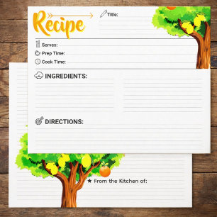 Carte de recette élégante de citron - Vierge recto