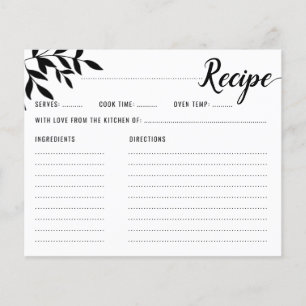 Carte de recette Elégante Fête des mariées de remp