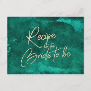 Carte de recette Emerald Green Watercolor & Gold B