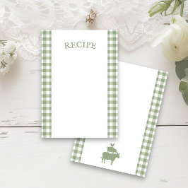 Carte de recette En vichy verte vintage pour barbe