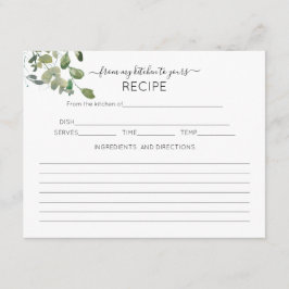 Carte de recette Eucalyptus Aquarelle