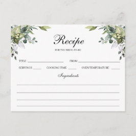 Carte de recette Eucalyptus Watercolor