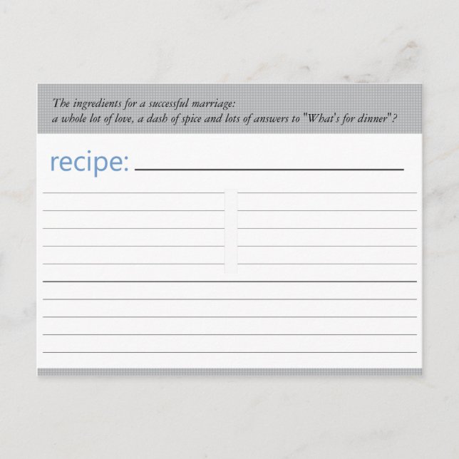 Carte de recette Fête des mariées (Devant)