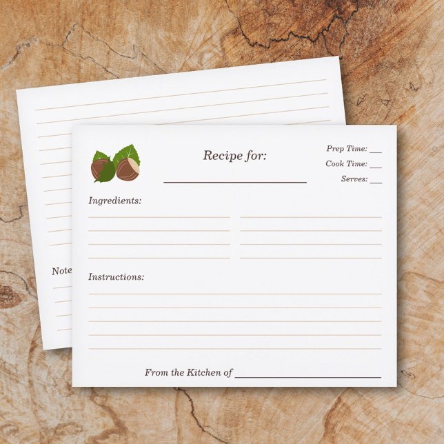 Carte de recette Fête des mariées aux noisettes (Hazelnuts Recipe Card)