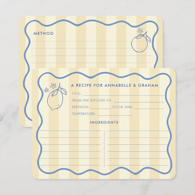 Carte de recette Fête des mariées de citrons fract (Devant / Derrière)