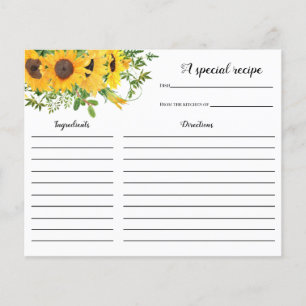 Carte de recette Fête des mariées de tournesol