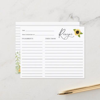 Carte de recette Fête des mariées de tournesol