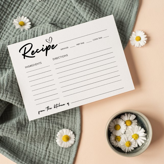 Carte de recette Fête des mariées d'écriture moder (Créateur téléchargé)