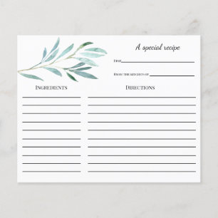 Carte de recette Fête des mariées Eucalyptus