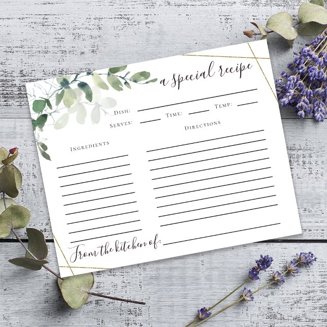 Carte de recette Fête des mariées Eucalyptus (Créateur téléchargé)