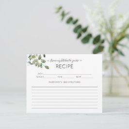 Carte de recette Fête des mariées Eucalyptus coule
