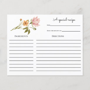 Carte de recette Fête des mariées fleur sauvage